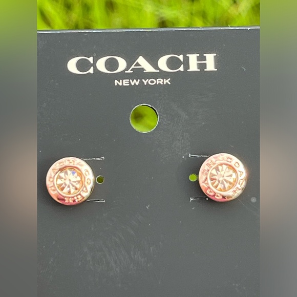 NWT Coach Rose Color Stud Earrings for Pierced Ears - Picture 4 of 4